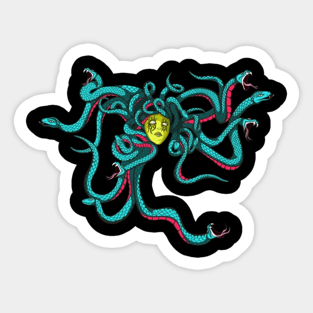 Medusa Head Sticker by yaseminarinart